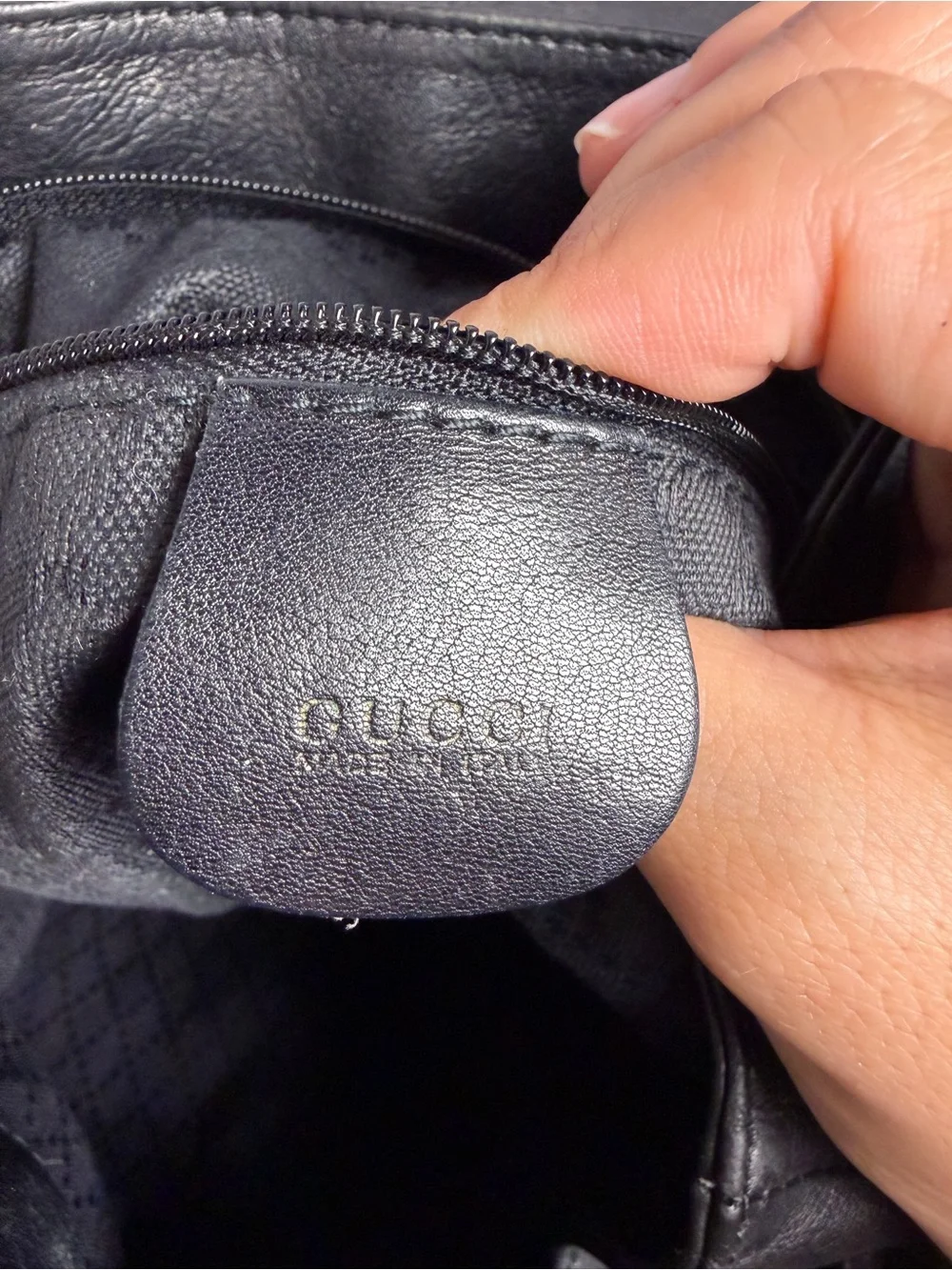 Vintage Gucci Bamboo Black Leather Backpack